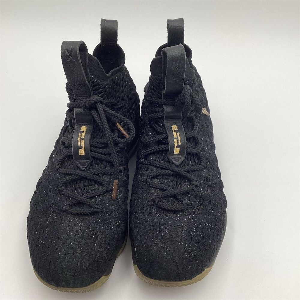 Nike LeBron 15 Men's Basketball Shoes Black Gold Size 6.5 High Top